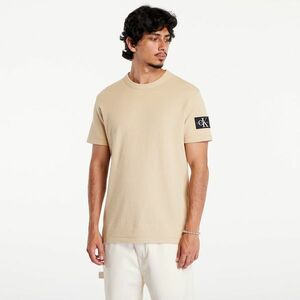 Tricou Calvin Klein Jeans Badge Waffle Tee Khaki imagine