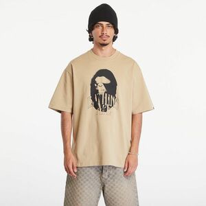 Tricou A BATHING APE Spray Print Logo Relaxed Fit Short Sleeve Tee Beige imagine