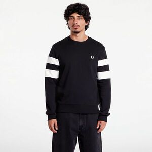 Hanorac FRED PERRY Tipped Sleeve Sweatshirt Black imagine