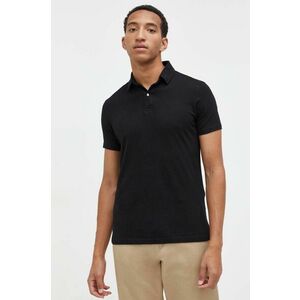 Superdry polo de bumbac culoarea negru, neted imagine