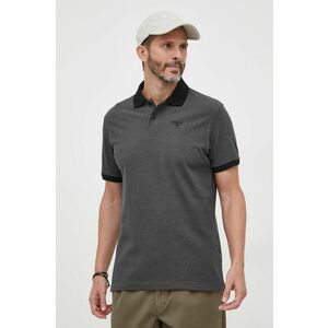 Barbour polo de bumbac culoarea negru, neted imagine