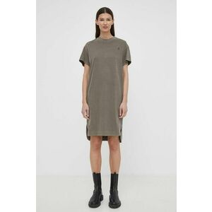 G-Star Raw rochie din bumbac culoarea maro, mini, oversize imagine