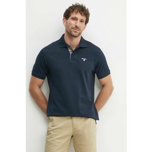 Barbour polo de bumbac Tartan Pique Polo culoarea albastru marin, cu imprimeu, MML0012 imagine