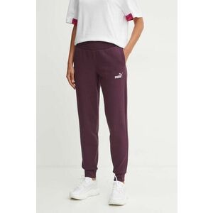 Puma pantaloni de trening femei, culoarea bordo, neted imagine