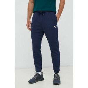 Reebok pantaloni de trening culoarea albastru marin, neted imagine