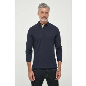 Barbour longsleeve din bumbac culoarea albastru marin, neted imagine