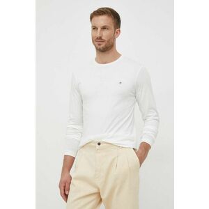 Gant longsleeve din bumbac culoarea alb, neted imagine