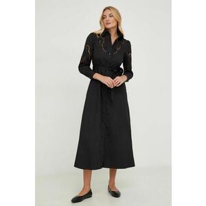 Answear Lab rochie din bumbac culoarea negru, maxi, evazati imagine