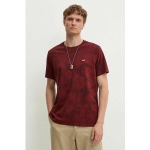 Levi's tricou din bumbac barbati, culoarea bordo, neted imagine