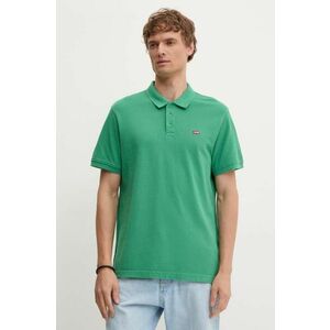 Levi's polo de bumbac culoarea verde, neted, 35883 imagine