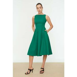 Rochie midi evazata cu buzunare laterale imagine