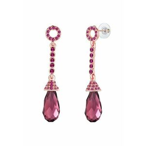 Cercei drop placati cu aur rose de 14K si decorati cu cristale imagine