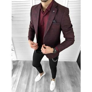 Sacou barbati slim fit grena 10326 P19-2.3 imagine