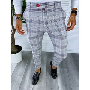 Pantaloni barbati eleganti gri in carouri 1020 P19-6.2 imagine