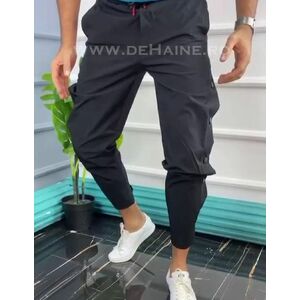 Pantaloni de trening conici negri B3371 P20-5.1 imagine