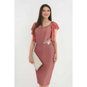 Rochie eleganta roz din matase creponata imagine