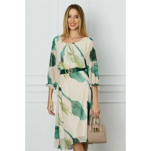 Rochie verde de zi in clos din voal captusita pe interior imagine