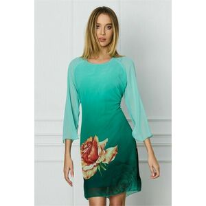 Rochie Ella Collection verde cu imprimeu floral imagine