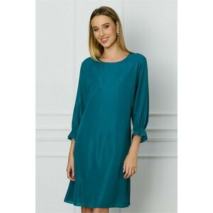 Rochie Ella Collection Dolores verde petrol cu insertii din fir lurex imagine