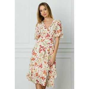 Rochie eleganta cu volanase, rosie imagine