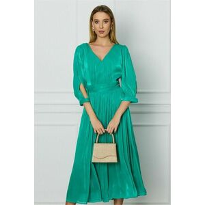 Rochie Leonard Collection verde din voal cu reflexii imagine