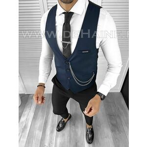 Vesta barbati eleganta slim fit bleumarin B8150 142-6 E imagine