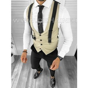 Vesta barbati eleganta slim fit bej B8083 142-6 E imagine