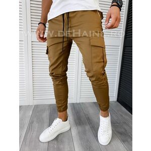 Pantaloni barbati maro casual CU MIC DEFECT DEF6051 P19-7 imagine