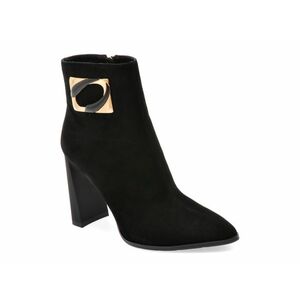 Botine elegante EPICA negre, E231, din piele intoarsa imagine