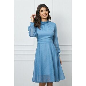 Rochie Dy Fashion bleu din voal cu fir lurex imagine