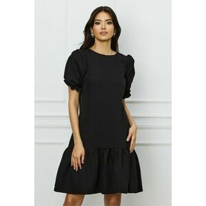 Rochie MBG neagra cu volan la baza imagine