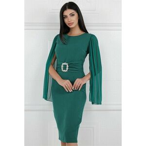 Rochie eleganta verde cu accesoriu in talie imagine