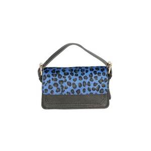 Geanta crossbody din piele cu segment din piele cu par scurt imagine