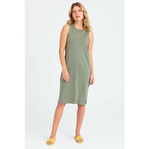 Rochie midi din amestec de bumbac organic si modal imagine