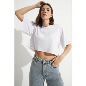 Tricou crop din bumbac imagine