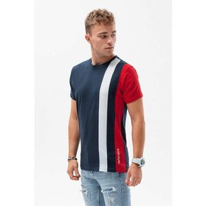 Tricou din bumbac cu model colorblock imagine