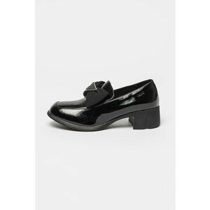 Pantofi loafer de piele cu toc masiv imagine