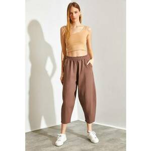 Pantaloni harem din amestec de in imagine