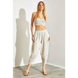 Pantaloni harem din amestec de in imagine