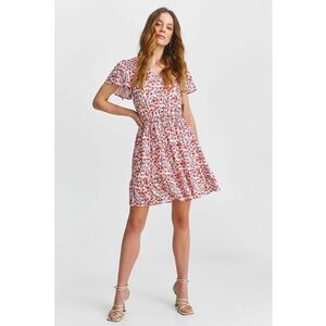 Rochie mini evazata cu model floral imagine