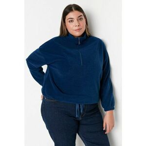 Bluza de trening plus size cu terminatie si snur - din fleece imagine