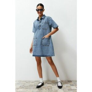 Rochie din denim cu buzunare aplicate imagine