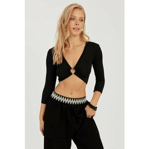 Bluza crop cu decolteu in V imagine