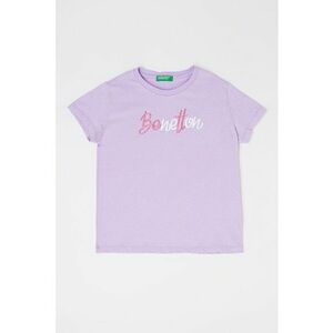 Tricou de bumbac cu logo stralucitor imagine