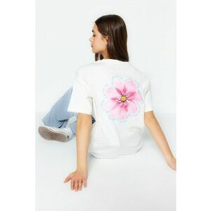 Tricou cu maneci drop si imprimeu floral imagine