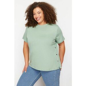 Tricou cu slit lateral cu capse Plus Size imagine