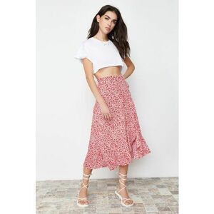 Fusta midi cu model floral imagine