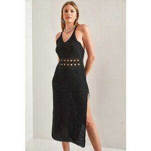 Rochie din tricot cu slit lateral imagine