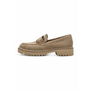 Pantofi loafer de piele intoarsa cu toc masiv imagine