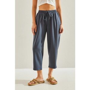 Pantaloni de trening crop cu snur in talie imagine